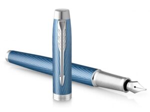 Перьевая ручка Parker IM Premium Blue Grey CT, перо: F, цвет чернил: blue, в подарочной упаковке. — изображение 3