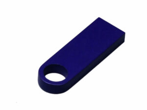 USB 2.0-флешка на 8 Гб с мини чипом и круглым отверстием, синий — изображение 2