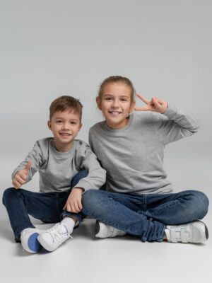 Свитшот детский Toima Kids, серый меланж — изображение 12