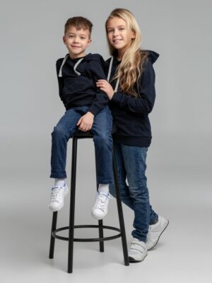 Толстовка с капюшоном детская Kirenga Kids, темно-синяя — изображение 12