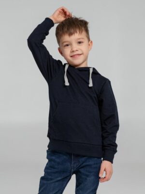 Толстовка с капюшоном детская Kirenga Kids, темно-синяя — изображение 6