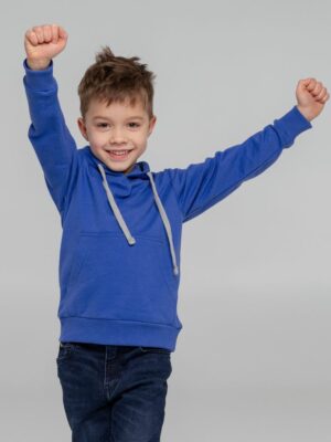 Толстовка с капюшоном детская Kirenga Kids, ярко-синяя — изображение 9