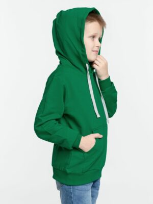 Толстовка с капюшоном детская Kirenga Kids, зеленая — изображение 4