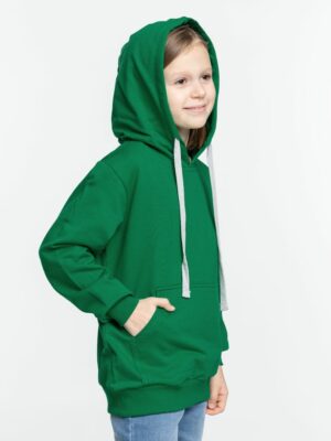Толстовка с капюшоном детская Kirenga Kids, зеленая — изображение 7