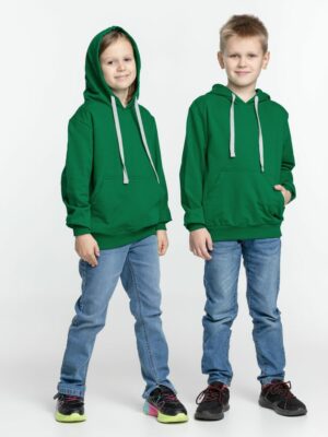 Толстовка с капюшоном детская Kirenga Kids, зеленая — изображение 9