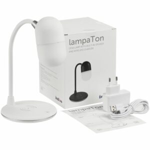 Лампа с колонкой и беспроводной зарядкой lampaTon, белая — изображение 11