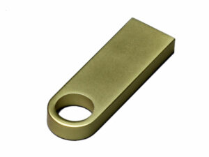 USB 2.0-флешка на 512 Мбайт с мини чипом и круглым отверстием, золотистый — изображение 3