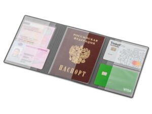 Обложка на магнитах для автодокументов и паспорта Favor, бежевая — изображение 2