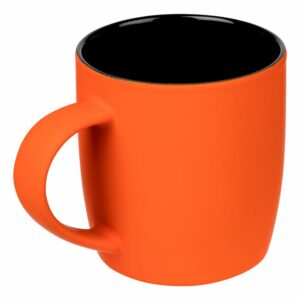 Кружка Surprise Touch Black c покрытием софт-тач, оранжевая — изображение 2