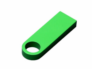 USB 2.0-флешка на 32 Гб с мини чипом и круглым отверстием, зеленый — изображение 2