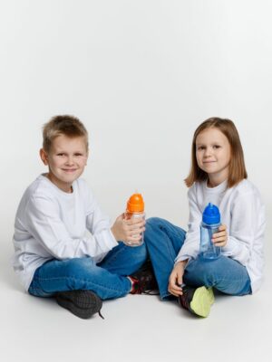 Детская бутылка для воды Nimble, оранжевая — изображение 6