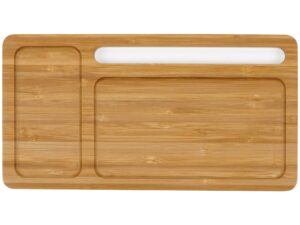 Беспроводное зарядное устройство-органайзер из бамбука Timber, темно-натуральный/белый — изображение 3