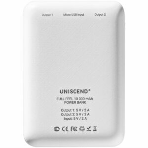 Внешний аккумулятор Uniscend Full Feel 10000 мАч с индикатором, белый — изображение 4
