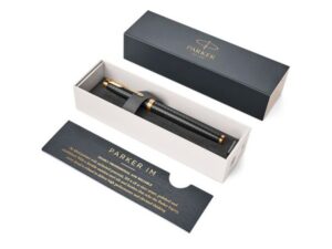 Перьевая ручка Parker IM Premium Black GT, перо: F, цвет чернил: blue, в подарочной упаковке. — изображение 5