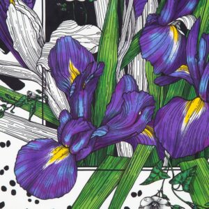 Платок шелковый Delicate, ирисы — изображение 2