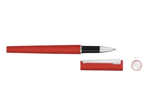 Ручка металлическая роллер Brush R GUM soft-touch с зеркальной гравировкой, красный — изображение 2