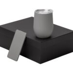 Подарочный набор с термокружкой и повербанком С1, 5000 mAh, серый