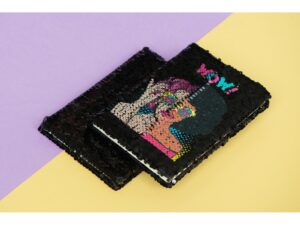 Блокнот с пайетками Fashion, черный — изображение 10