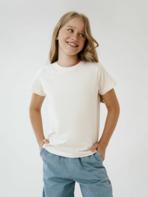 Футболка детская T-Bolka Kids, молочно-белая — изображение 4