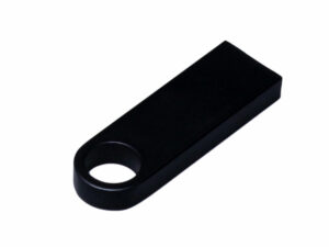 USB 2.0-флешка на 4 Гб с мини чипом и круглым отверстием, черный — изображение 3
