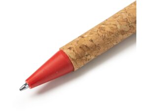 Ручка шариковая COMPER Eco-line с корпусом из пробки, натуральный/красный — изображение 2