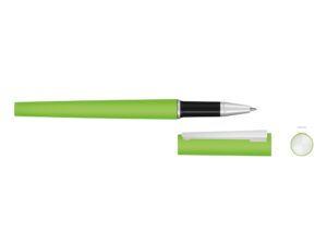 Ручка металлическая роллер Brush R GUM soft-touch с зеркальной гравировкой, зеленое яблоко — изображение 2