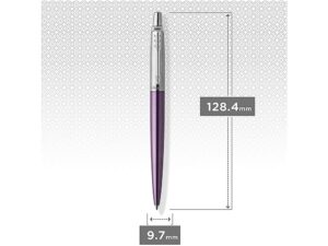 Шариковая ручка Parker Jotter Victoria Violet Chrome CT, стержень:M, цвет чернил: blue в подарочной блистерной упаковке — изображение 6