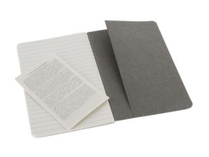 Записная книжка Moleskine Cahier (в линейку, 3 шт.), Pocket (9х14см), серый — изображение 4