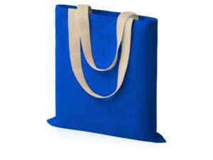 Сумка для шопинга Steady из хлопка с парусиновыми ручками, 260 г/м2, синий