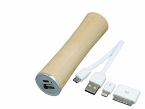 PB_wood2 Универсальное зарядное устройство power bank круглой формы. 2600MAH. Белый — изображение 2