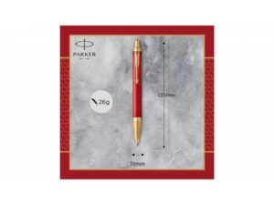Шариковая ручка Parker IM Premium K318  Red GT, стержень: M, цвет чернил: blue, в подарочной упаковке. — изображение 4