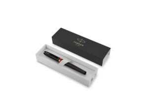 Ручка-роллер Parker IM Vibrant Rings Flame Orange, стержень:Fblk, в подарочной упаковке. — изображение 6