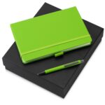 Подарочный набор Vision Pro soft-touch с ручкой и блокнотом А5, зеленое яблоко