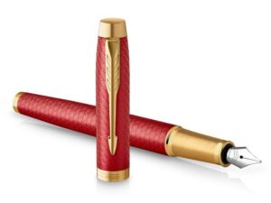 Перьевая ручка Parker IM Premium F318  Red GT, перо: F, цвет чернил: blue, в подарочной упаковке. — изображение 3