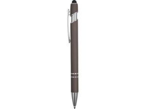 Ручка металлическая soft-touch шариковая со стилусом Sway, серый/серебристый (P) — изображение 3