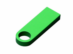 USB 2.0-флешка на 64 Гб с мини чипом и круглым отверстием, зеленый — изображение 2