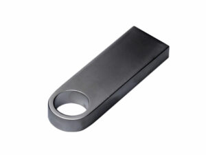 USB 2.0-флешка на 512 Мбайт с мини чипом и круглым отверстием, серебристый — изображение 3