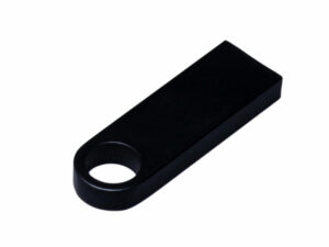 USB 2.0-флешка на 512 Мбайт с мини чипом и круглым отверстием, черный — изображение 3