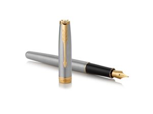 Ручка перьевая Parker Sonnet Core Stainless Steel GT, серебристый/золотистый — изображение 4