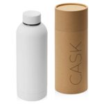 Вакуумная термобутылка Cask Waterline, soft touch, 500 мл, тубус, белый