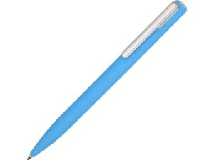 Ручка шариковая пластиковая Bon с покрытием soft touch, голубой