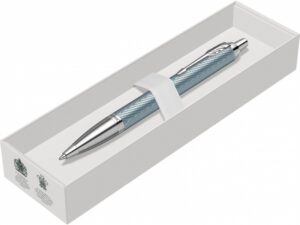 Шариковая ручка Parker IM Premium K318  Blue Grey CT, стержень: M, цвет чернил: blue, в подарочной упаковке. — изображение 4