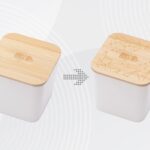 Eмкость для хранения Flake, бежевый, натуральный, с гравировкой