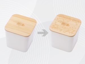 Eмкость для хранения Flake, бежевый, натуральный, с гравировкой