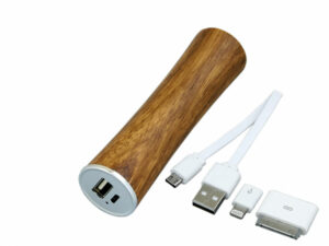 PB_wood2 Универсальное зарядное устройство power bank круглой формы. 2200MAH. Красный — изображение 2