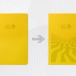 Бизнес-блокнот А5 C2 soft-touch, желтый, с УФ печатью