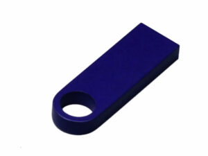USB 2.0-флешка на 32 Гб с мини чипом и круглым отверстием, синий — изображение 2