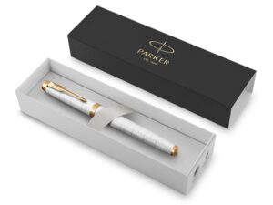 Ручка роллер Parker IM Premium T318  Pearl GT, стержень: F, цвет чернил: black, в подарочной упаковке. — изображение 2