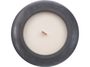 Круглая свечка в бетоне, фитиль дерево, spices — изображение 3