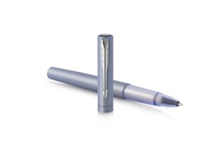 Ручка-роллер Parker Vector XL Silver Blue CT, цвет чернил black, стержень: F, в подарочной упаковке. — изображение 4